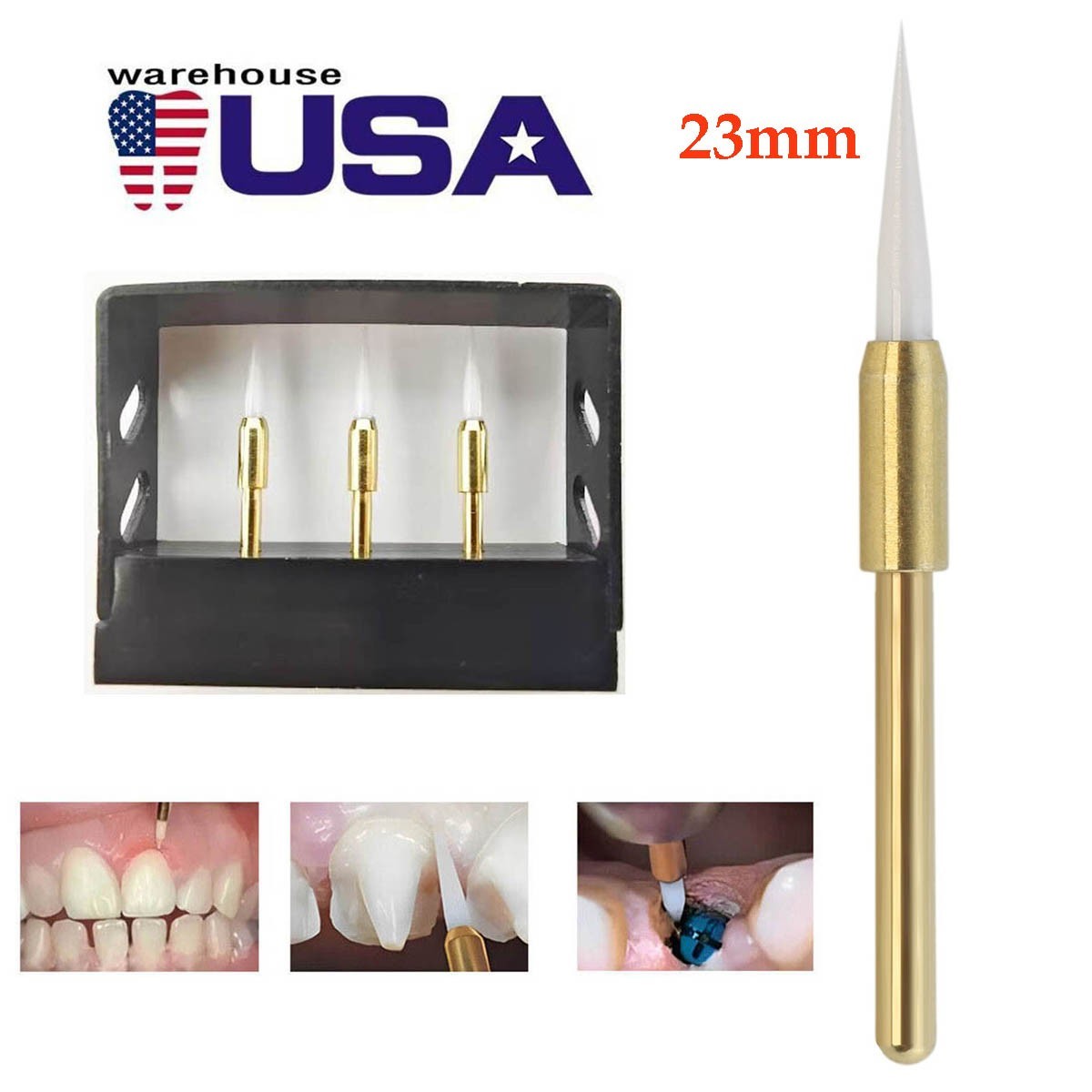 3PCS Dental Soft Tissue Trimmer Surgical Ceramic precise cuts 23mm Bur