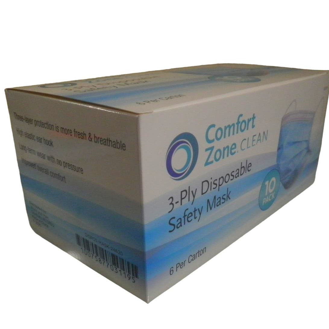 Comfort Zone 60-PK, Non-Medical Mask (6 x 10-PKS) 3-Layer, Disposable