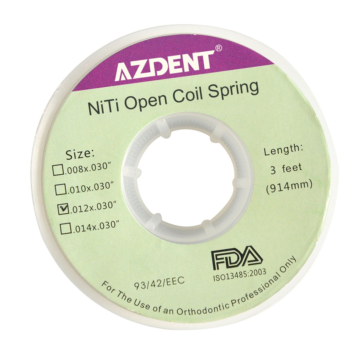 AZDENT Dental Ortho Niti Open Coil Springs Dia.010/012 inch 010/012*030″ 914mm