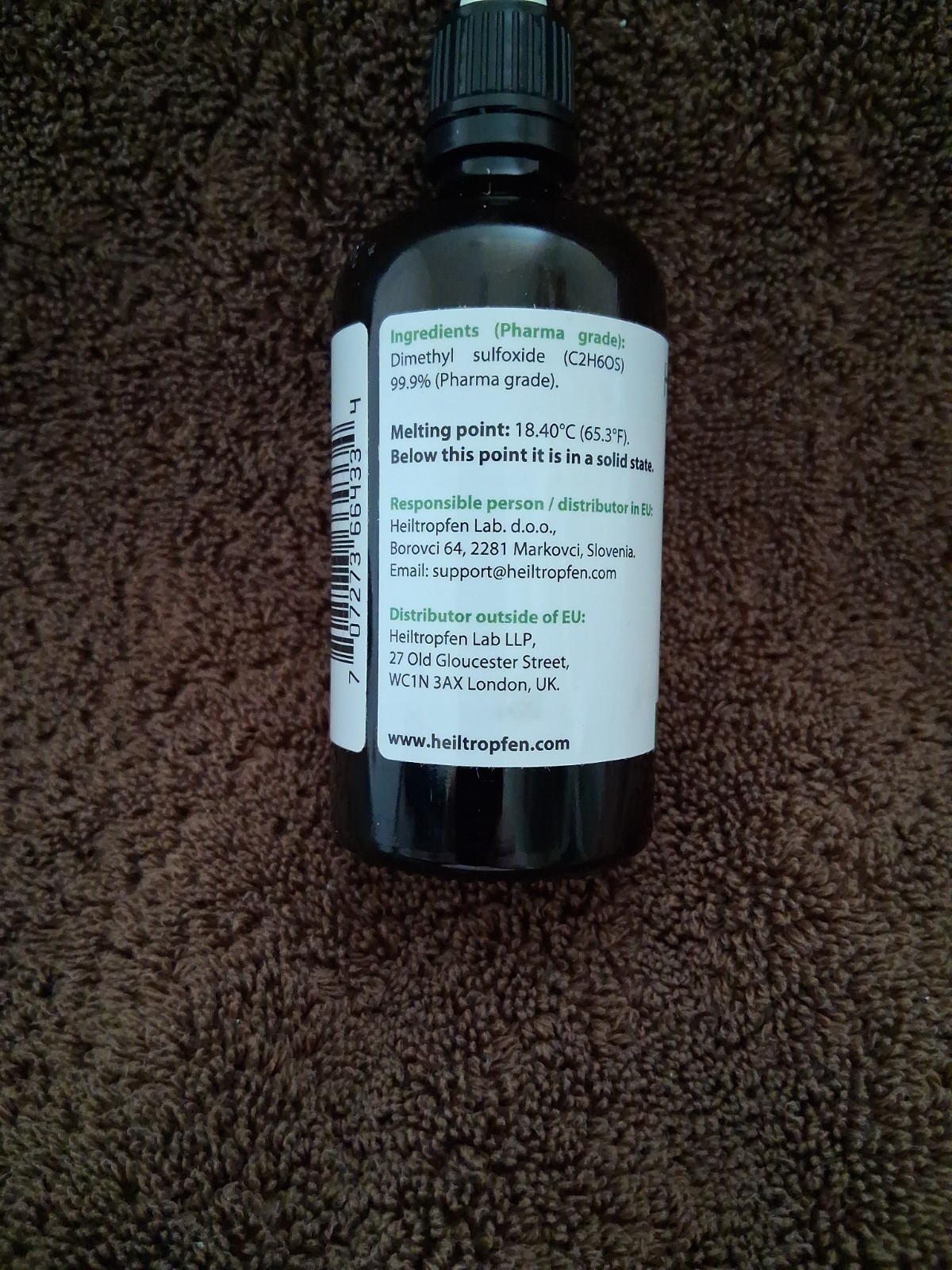 Heiltropfen DMSO 99.9% 3.4 Oz Dimethyl Sulfoxide Liquid!!