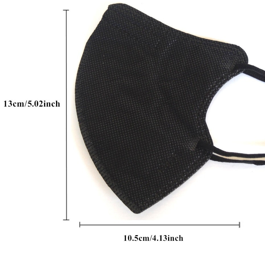 Kids Boy Girl Disposable 3-200 Black KN95 Face Mask 5 Layer C.E Approval FFP2