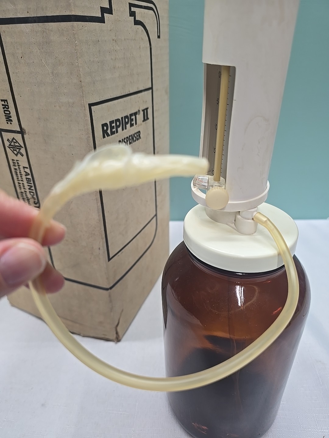 Vintage Standard Amber Glass Labindustries Repipet II 20.0mL