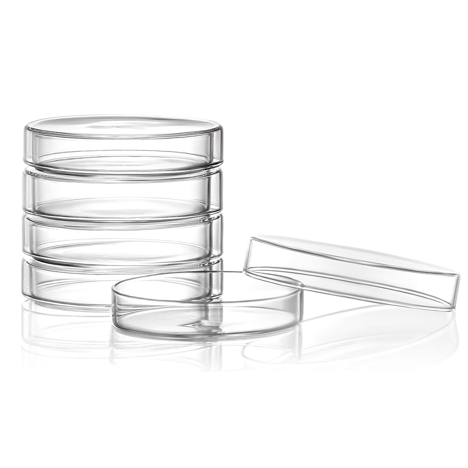 5-Piece 60mm Glass Petri Dish Set – Durable Borosilicate for Bacterial Cultures
