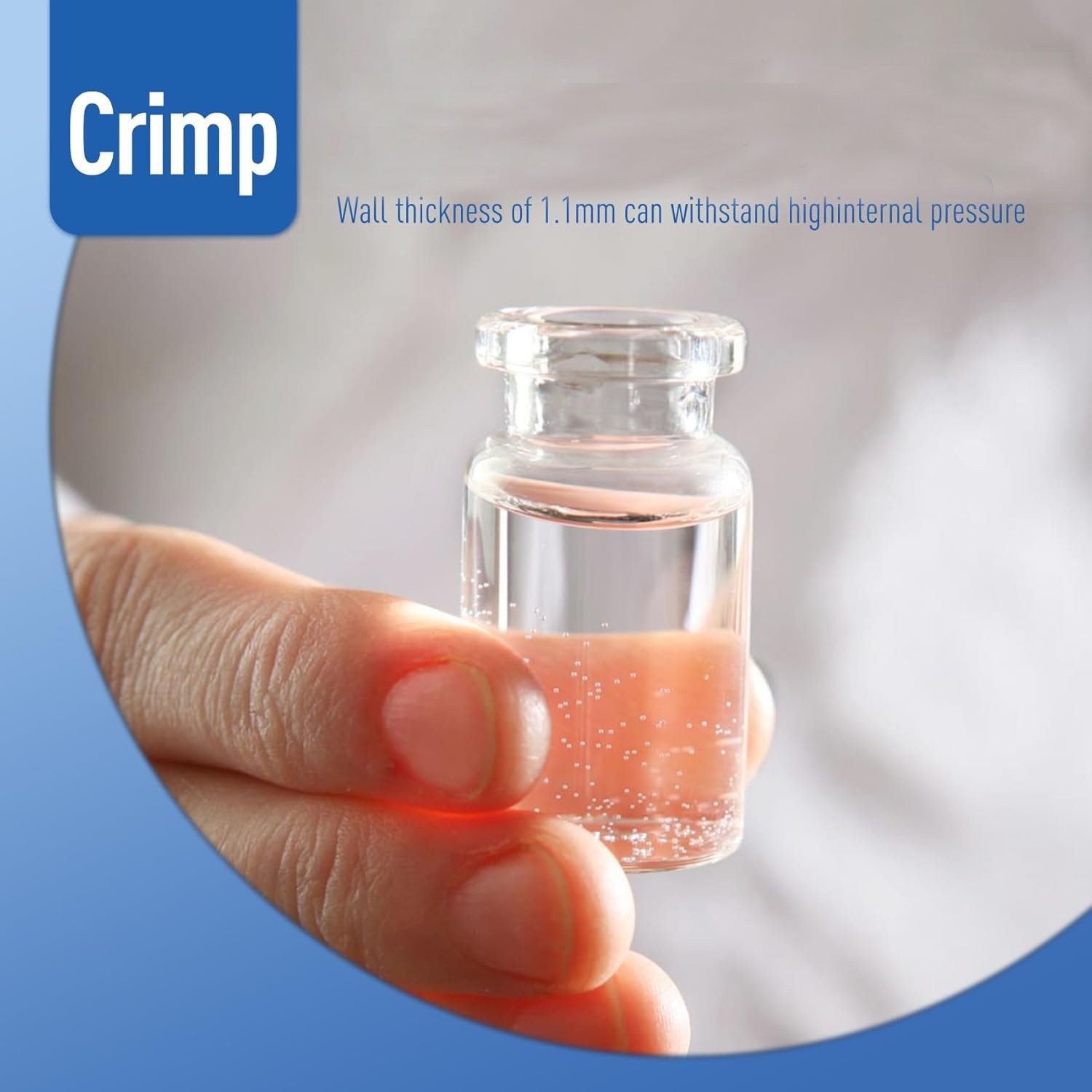 1000PCS 10ml Sample Vials Aluminum Caps 20mm Crimp Top Clear Glass Bottle HPLC