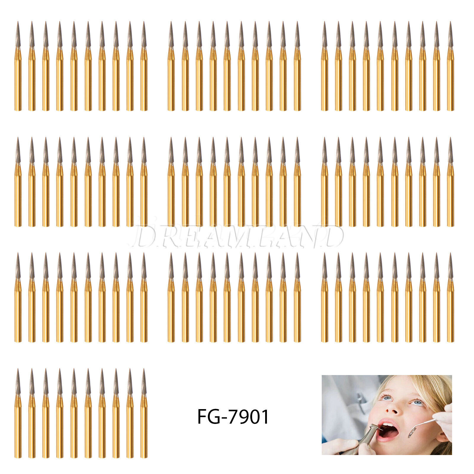 TRIMMING & FINISH DENTAL CARBIDE BURS 12 BLADES TF 7901 NEEDLE
