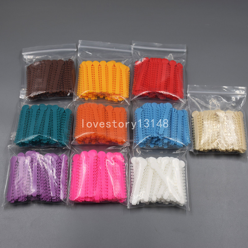 Dental Orthodontic Ligature Ties Rubber Bands 1008Pcs/ Pack 46 Colors For Choose
