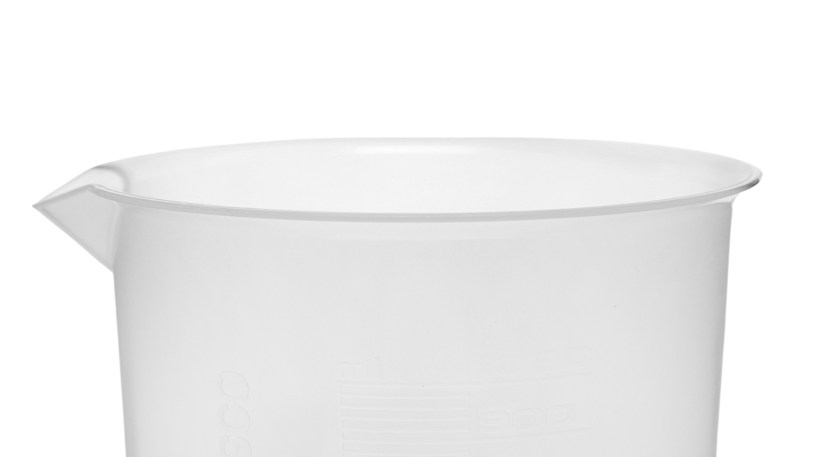 Eisco Labs 2000ml Polypropylene Plastic Beakers, Raised Graduations – 12 Pack