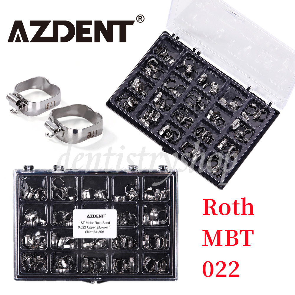 AZDENT Dental Orthodontic Buccal Tube 1st Molar With Bands Roth/MBT 022″ 16#-35#
