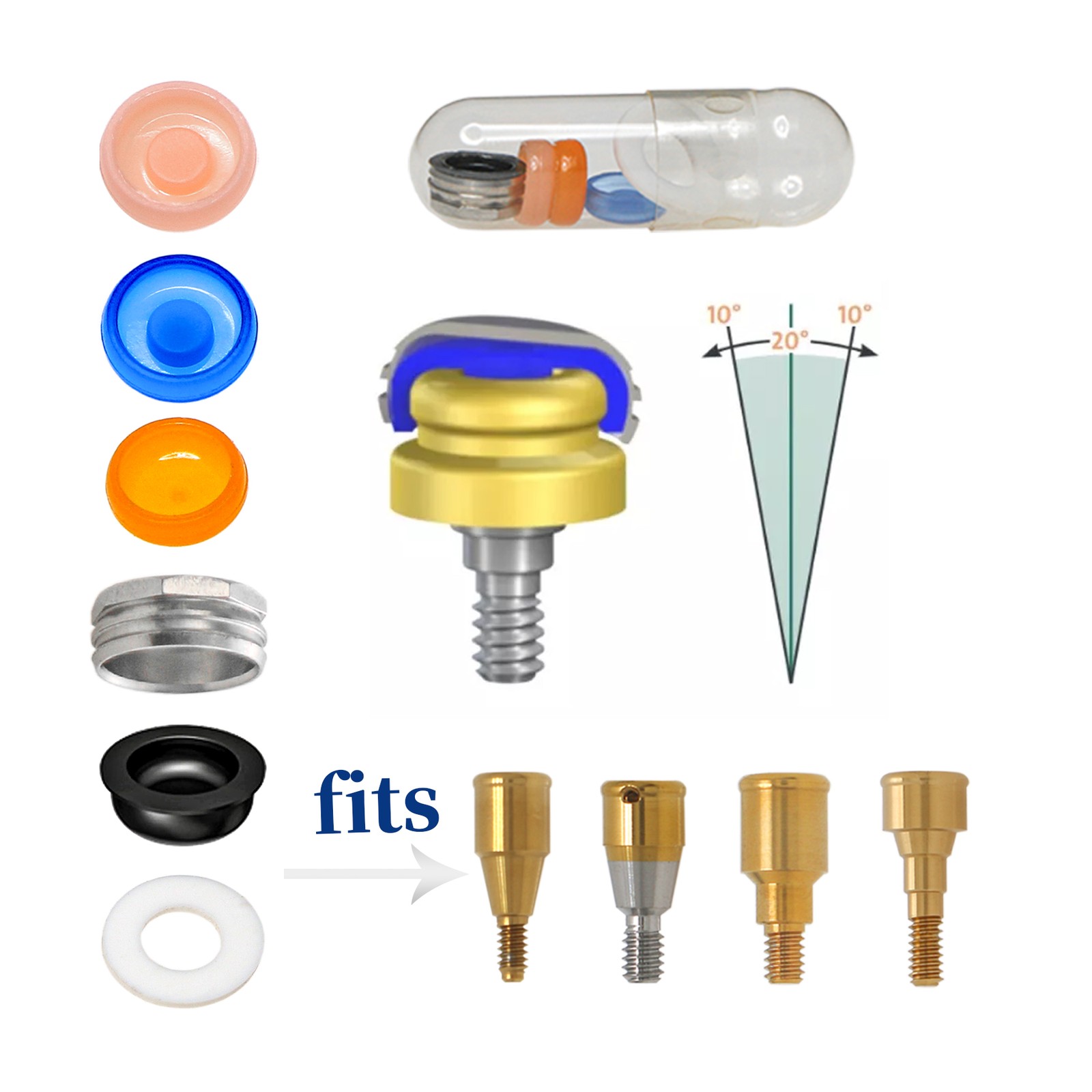 Dental Overdenture Zest Locator Abutment Legacy Anchor Hiossen Nobel Zimmer Cap