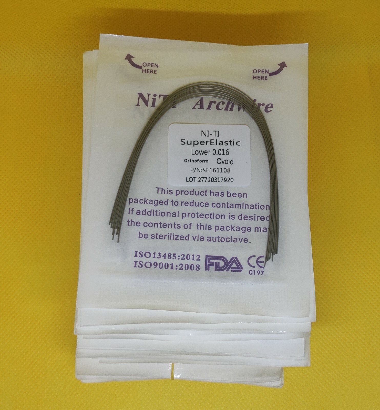 10Pcs/Pack Dental Super Elastic NITI Arch Wires Orthodontic Round Ovoid Form