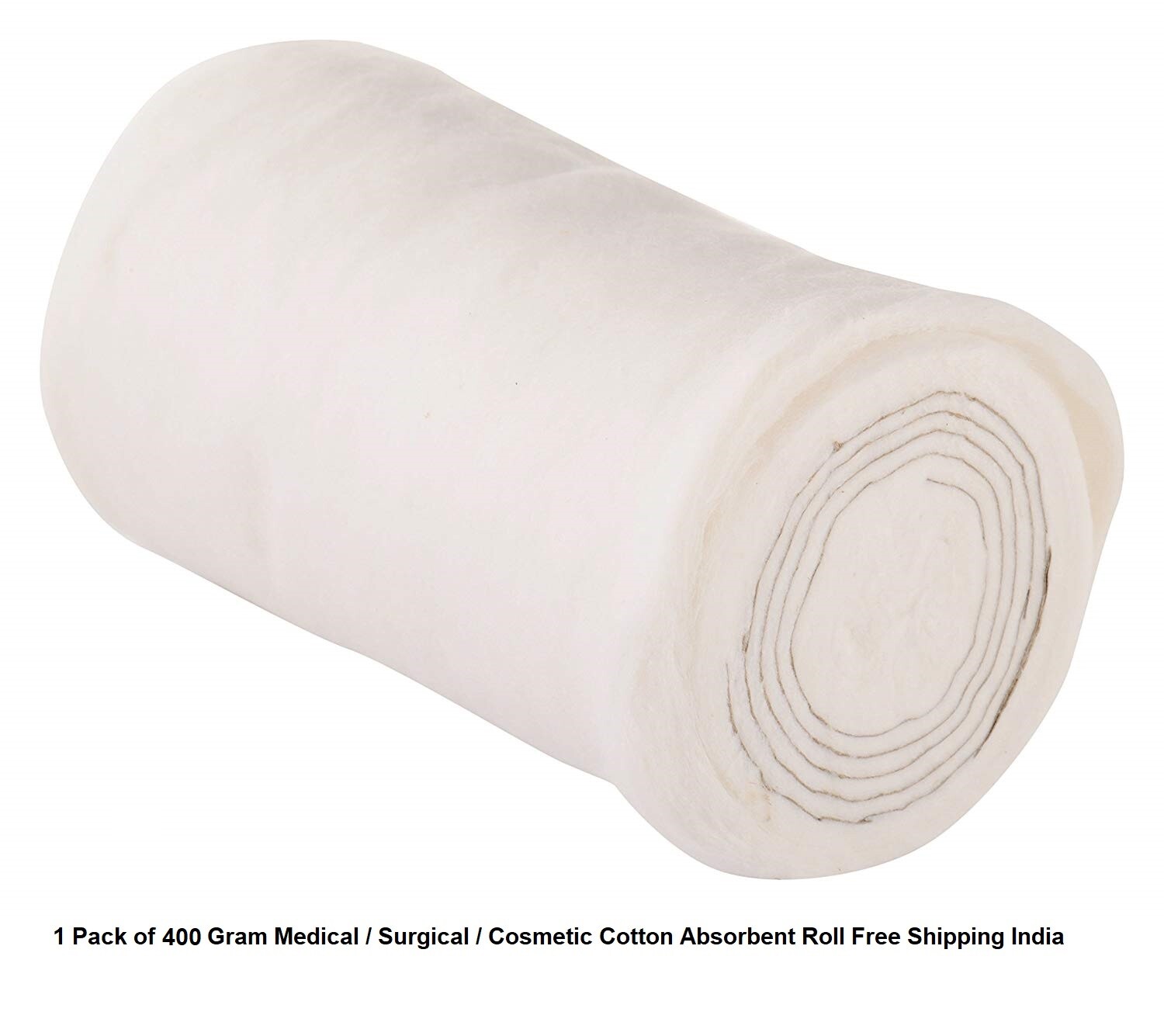 1 Pack of 400 Gram Medical / Surgical / Cosmetic Cotton Absorbent Roll India