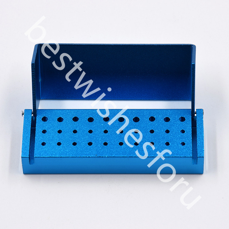 30 Aluminum Dental Bur Burs Holder Block Disinfection Box Autoclave 20+10 Holes