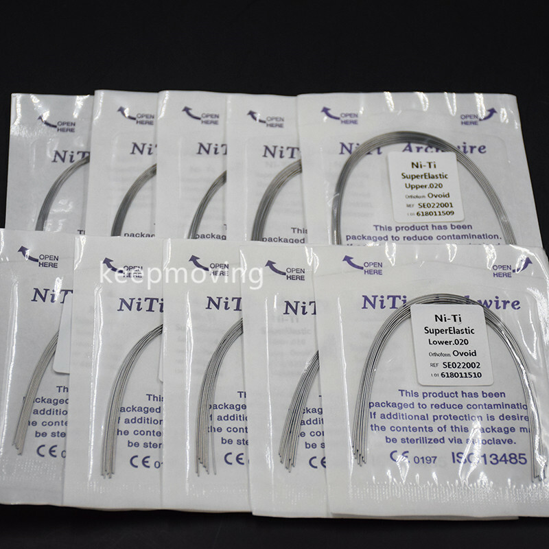 50 Packs Orthodontic Arch Wire Bracket Round Niti Super Elastic Natural Ovoid
