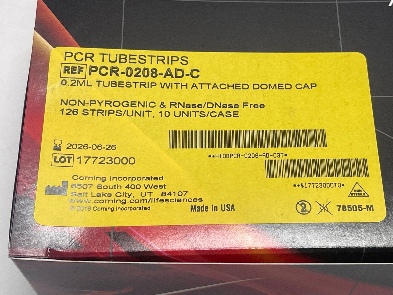 AXYGEN 126 Strips 0.2 mL PCR 8-Tube Strips w/ Domed Cap (2026), PCR-0208-AD-C