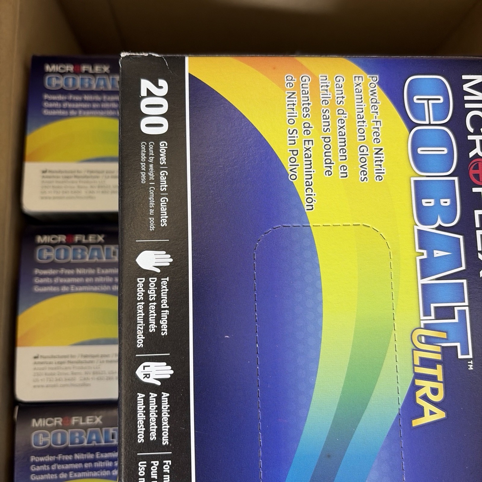Ansell Medium Colbalt Ultra N172 Nitrate Exam Gloves Medium M Gloves 5 Boxes