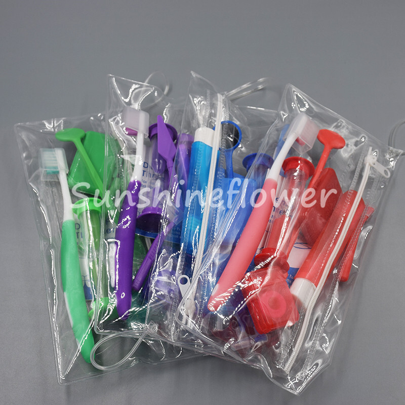 Dental Teeth Oral Cleaning Care Orthodontic Kits Brush Floss Thread Mirror Wax