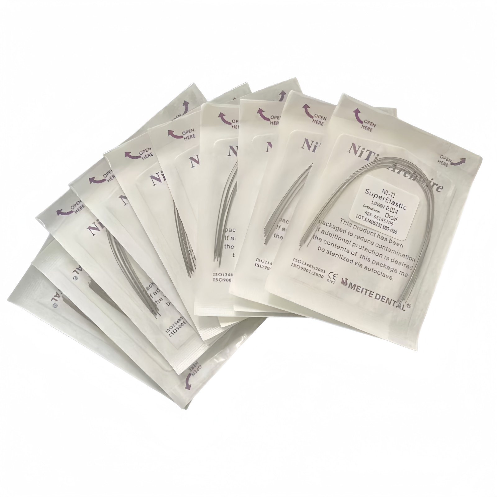 50 Packs Dental Orthodontic Niti Arch Wire Super Elastic Round Ovoid Mixed Sizes