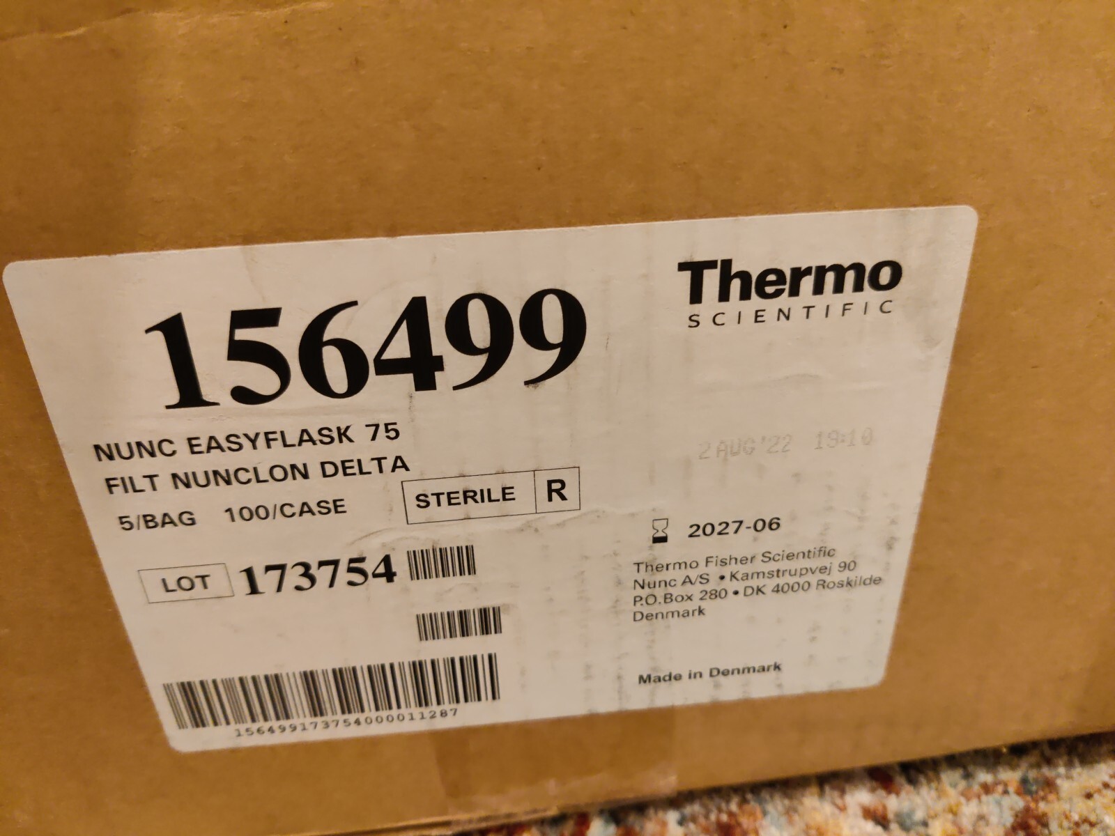 CASE Thermo Scientific Nunc EasYFlask 75 cm2 Nunclon Delta, pack of 5