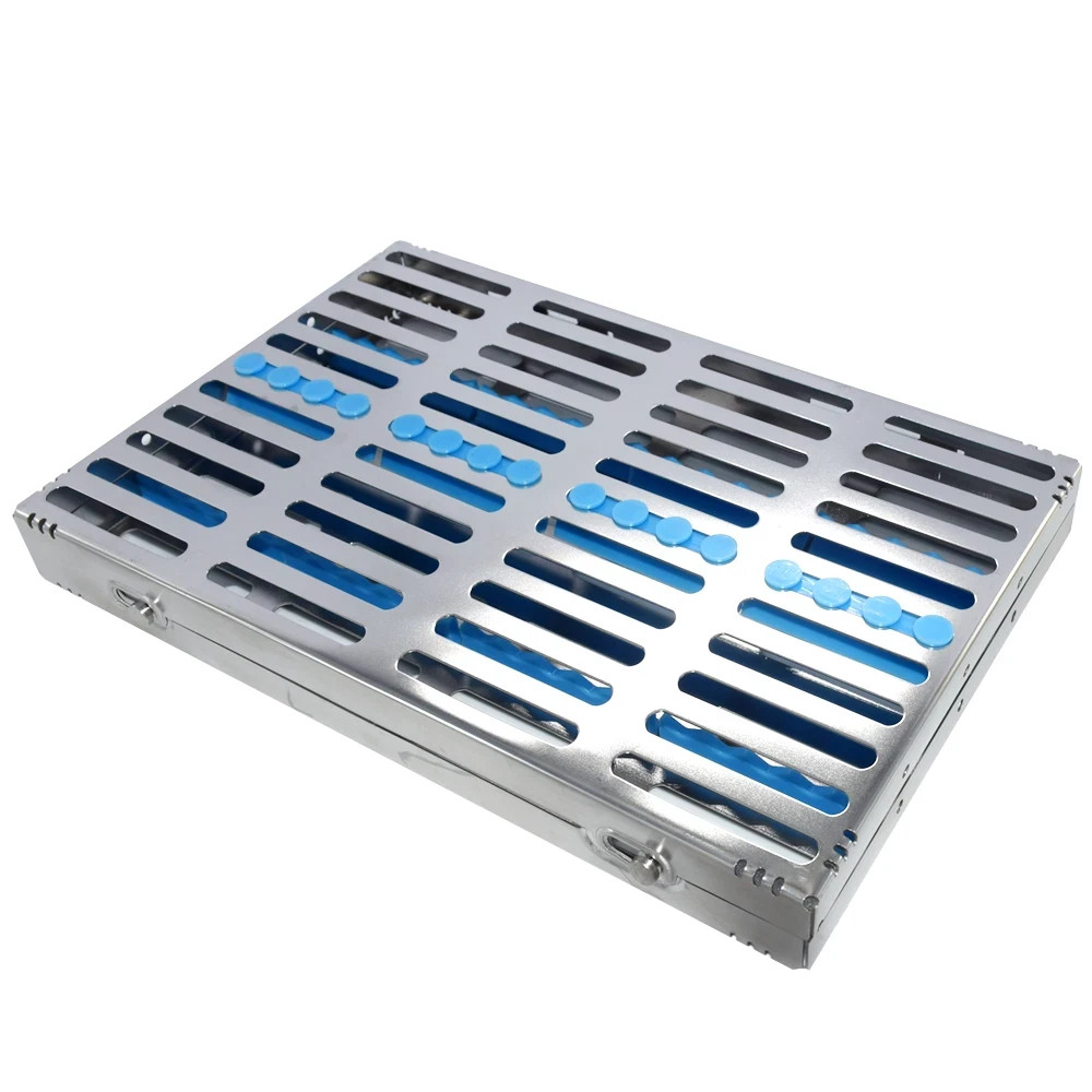 20Holes Dental Surgical Cassette Rack Tray Sterilization Holder Instruments Blue