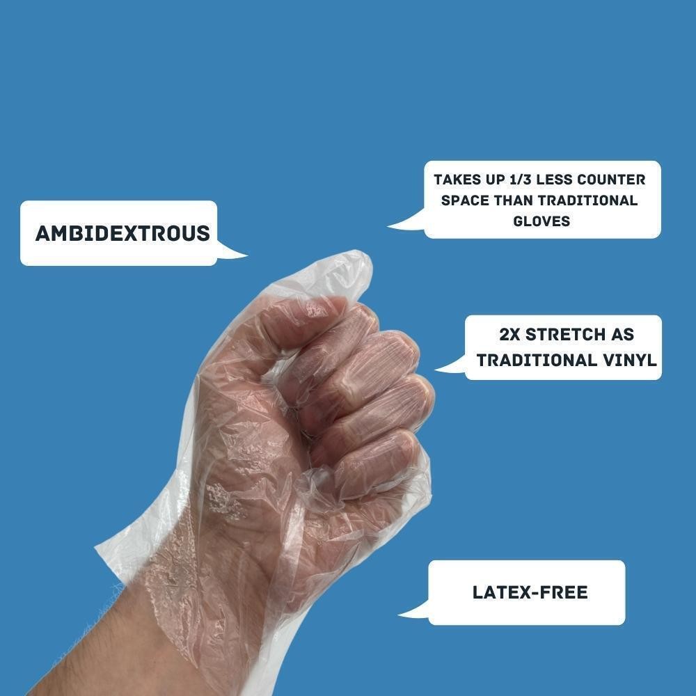 Disposable HDPE Food Service Gloves, Powder Free, 1.5 Mil, Choose: Size | Pack