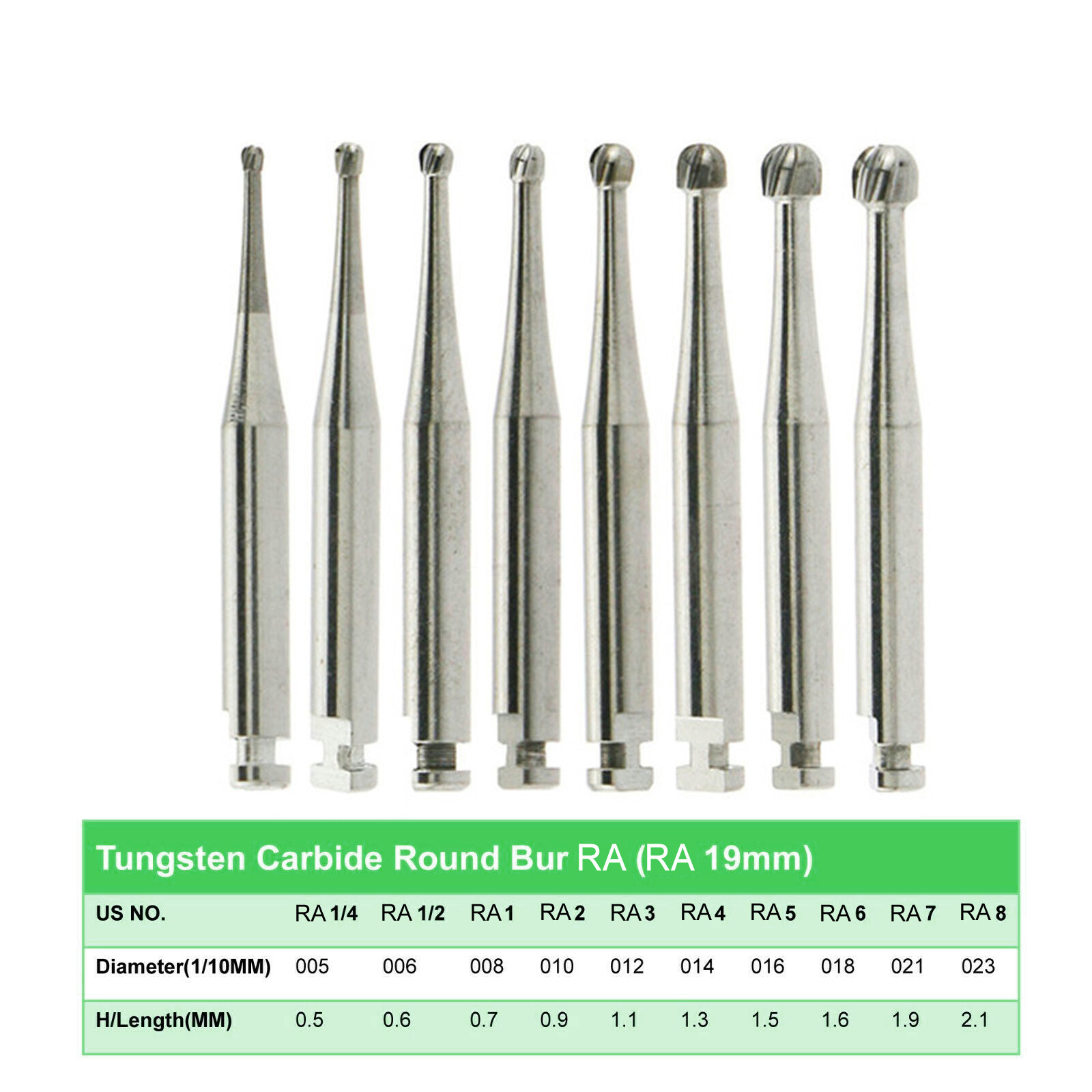 WAVE Dental RA Round Latch Type Carbide Bur Midwest LA For Low Speed Handpiece