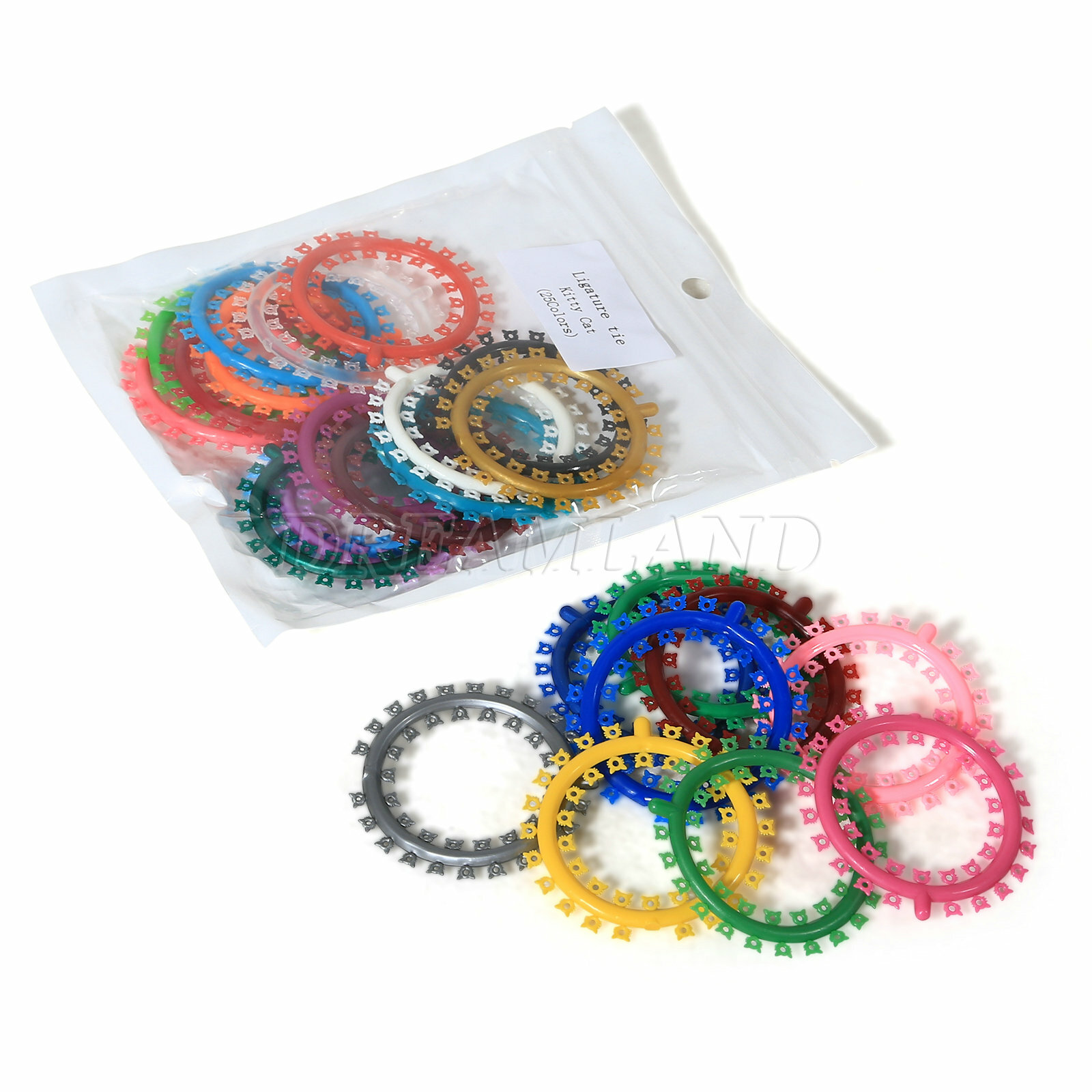 W 1000 pcs/Pack Orthodontic Dental Elastic Ligature Bands Ties Kitty Type