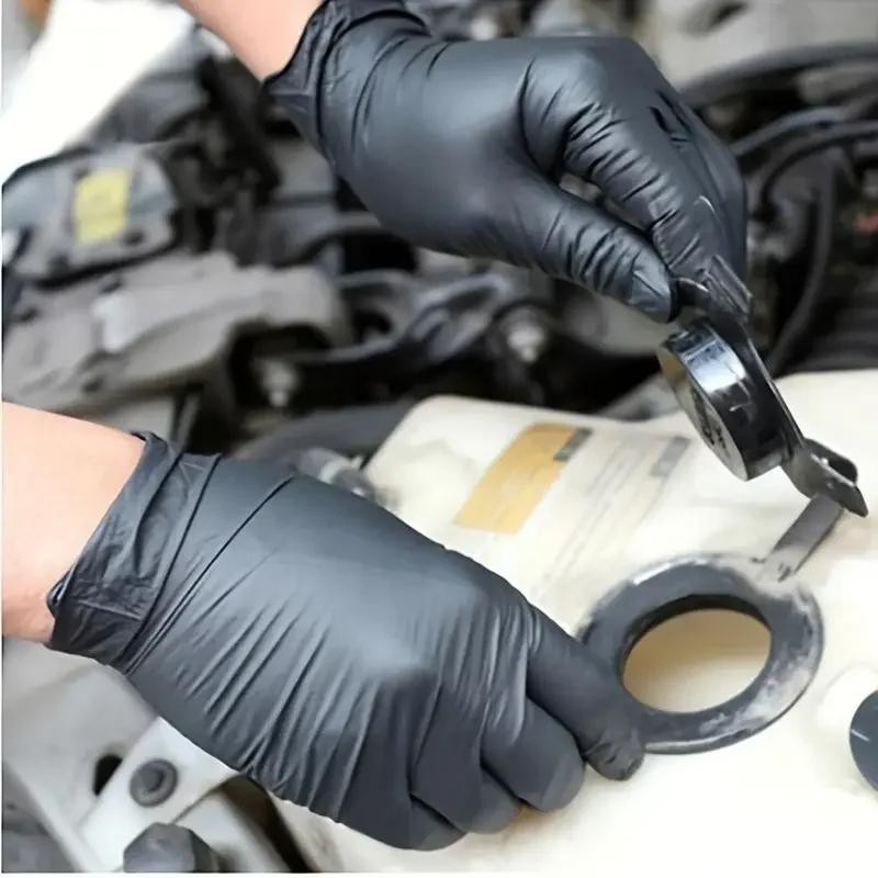 10/20/50/100pcs Black Nitrile Disposable Gloves for Work Latex Free Home Cleanin