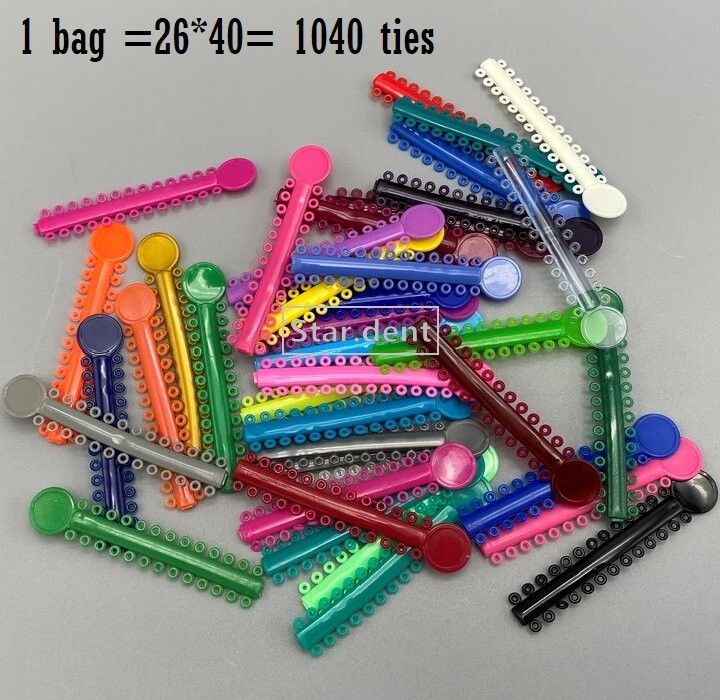 Dental Orthodontic Elastic Ligature Ties Rubber Bands Brackets Brace