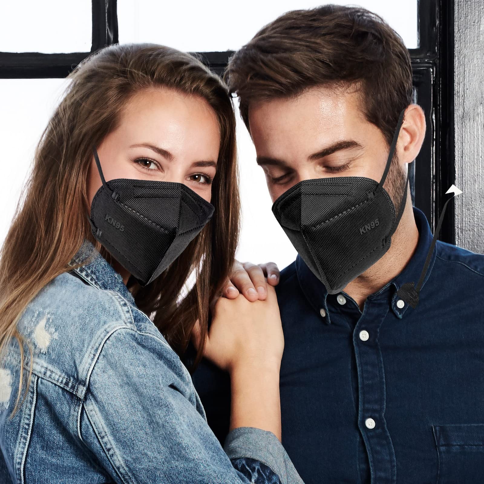 50 Pack KN95 , 5-Layer masks disposable kn95 Black,Protection Against PM2.5, …