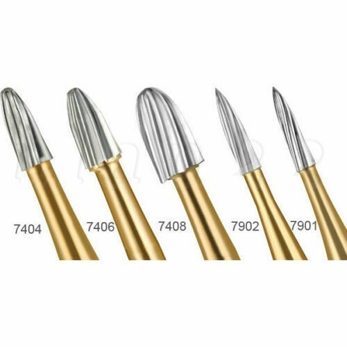10x Dental Trimming Finishing Polishing Gold Carbide Bur High Speed FG 1.6mm