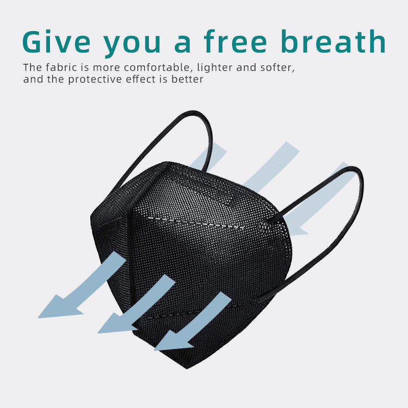 10/50/100 Pcs Black KN95 Protective 5 Layer Face Mask Disposable Masks