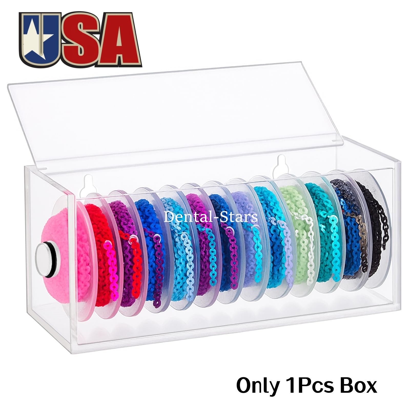 Dental Orthodontic Elastic Power Chain Dispenser Reel Organizer Box with Lid USA