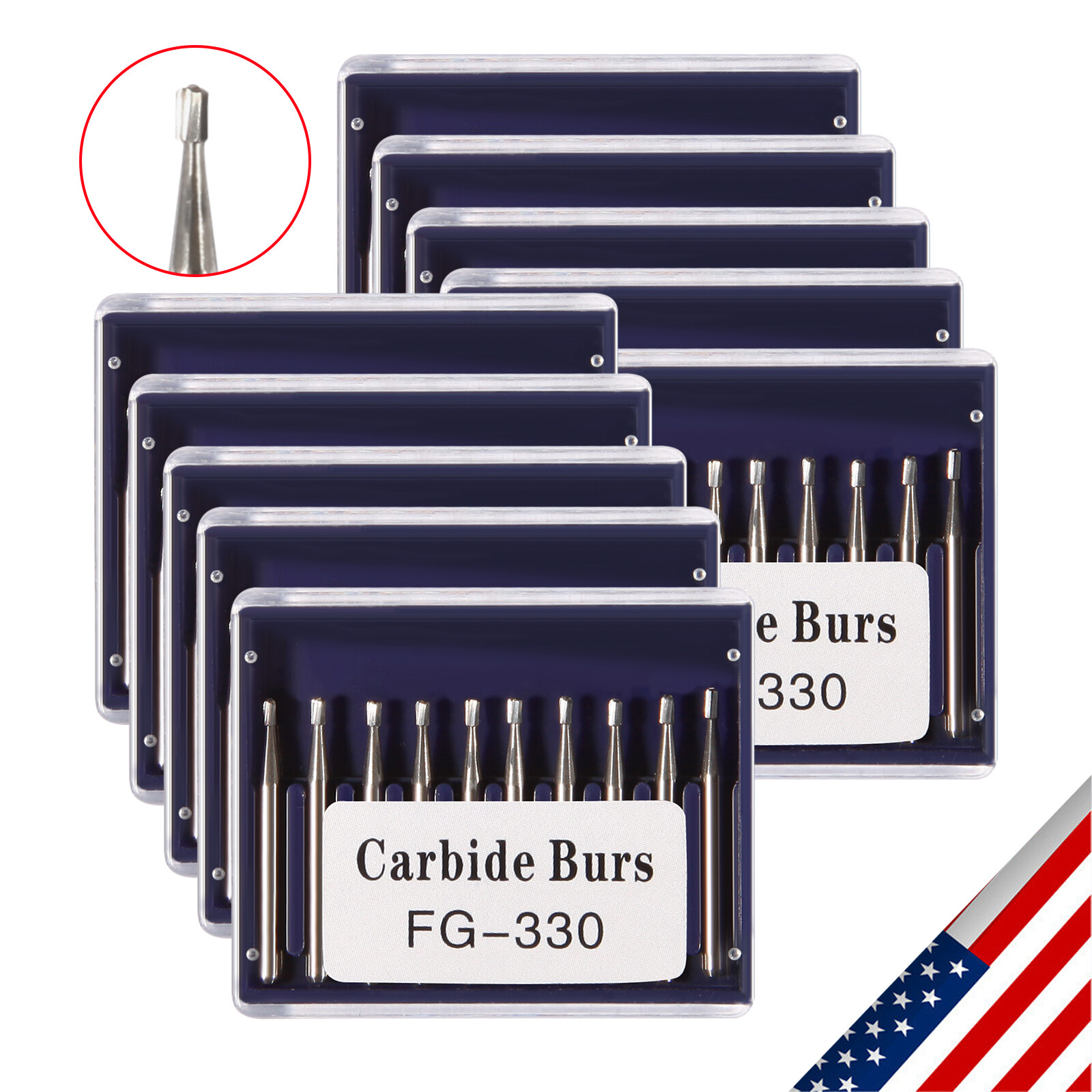 10-100PCS Dental Tungsten Carbide Steel Burs FG-330 for High Speed Handpiece