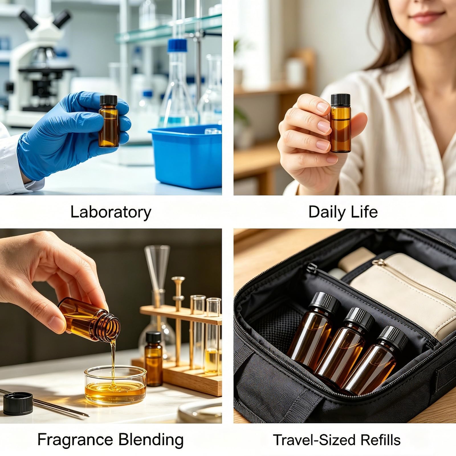 10 pcs 5ml Brown Glass Small Bottles, Screw Cap Lab Vials, Liquid Sample Coll…