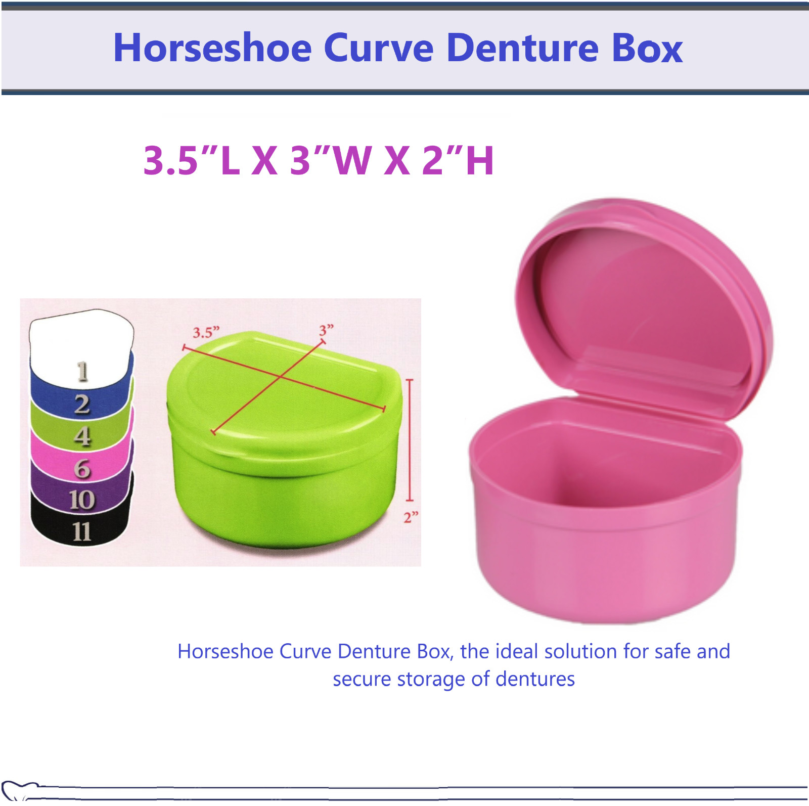 Assorted Dental Retainer Boxes Denture Case, Mouthguard Containers Box Horseshoe