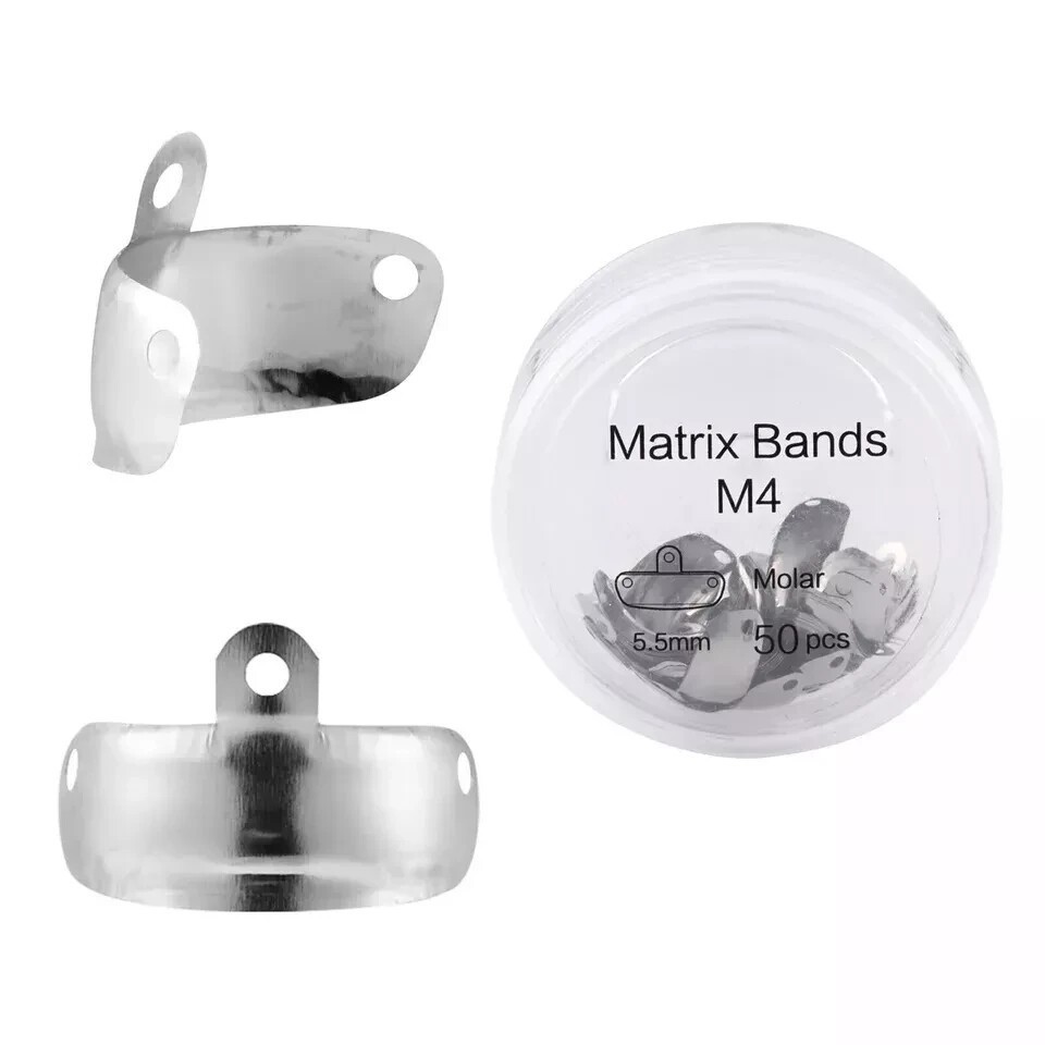 50Pcs/box Dental Sectional Matrix Bands M4 Metal Sectional Contoured Matrice