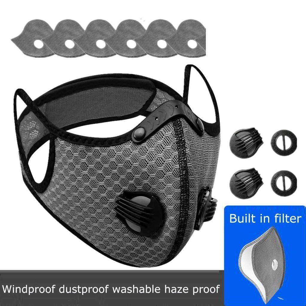 Half Face Cover Respirator Mask W/ Filters Anti Air Pollution Reusable Facepiece