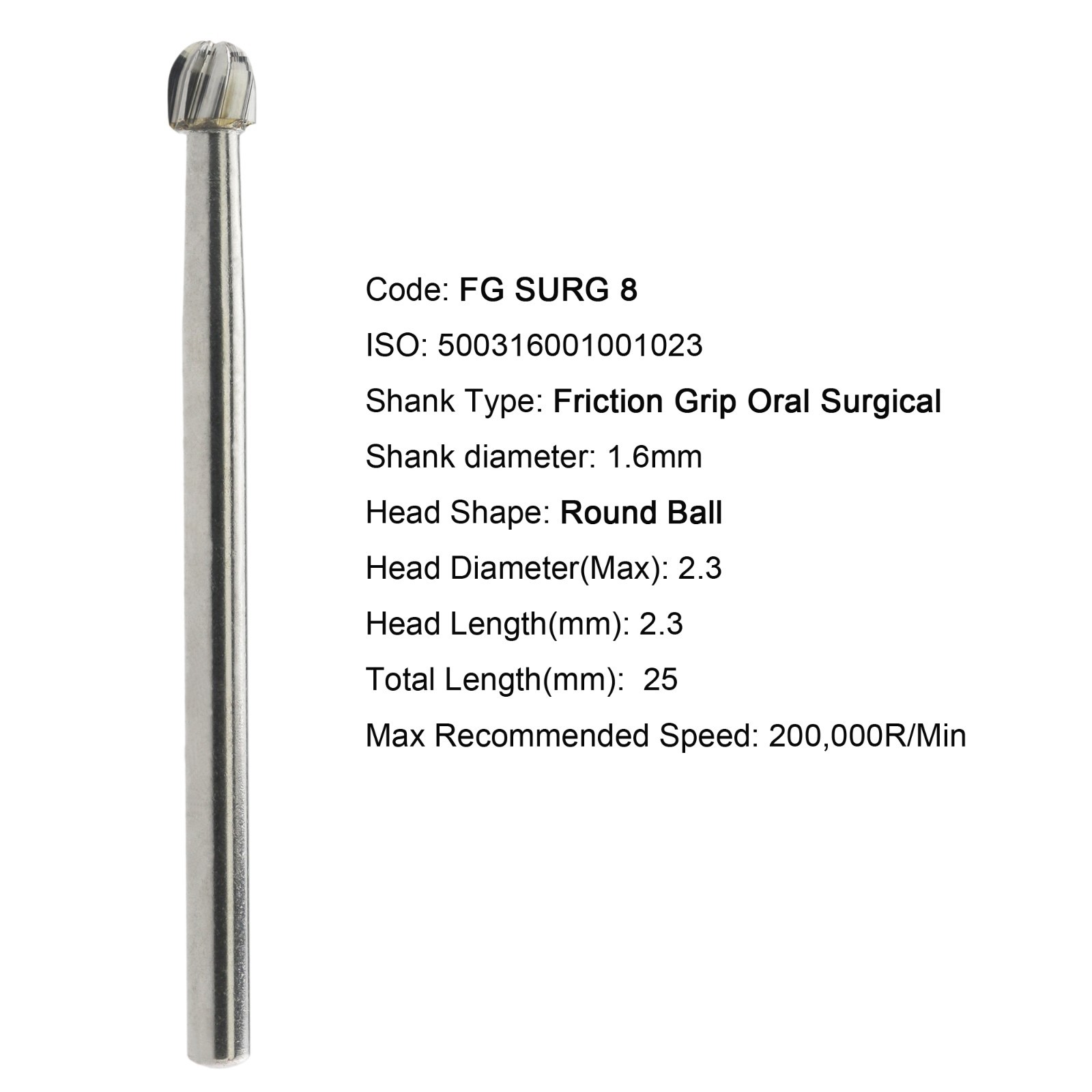 50pcs Dental Surgical Burs 25mm Carbide Bur FG SURG 2 4 6 557 557L 702 701 Round