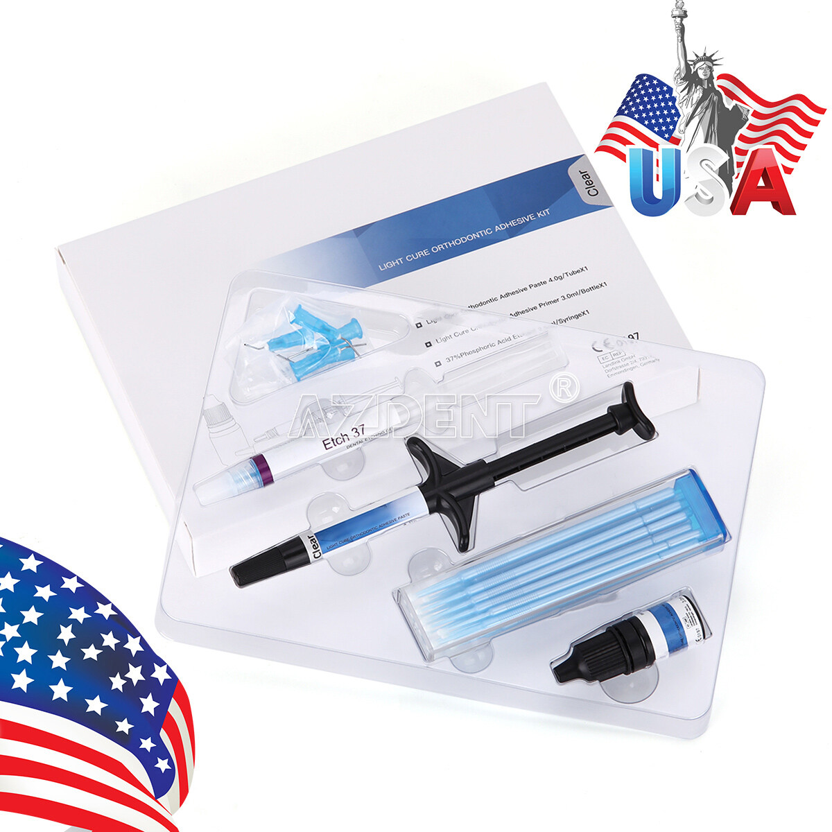Dental Orthodontic Light Cure Bonding Adhesive Kit /Bracket Mini MBT Roth Braces
