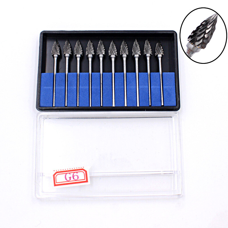 10 pcs Dental Tungsten Carbide Burs Cutter Polishers Finishers 2.35mm HP Shank