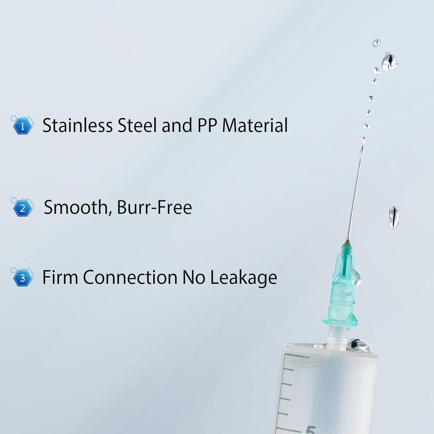 100 Pack 27G 5/8 Inch Luer Lock Syringes for Scientific Applications