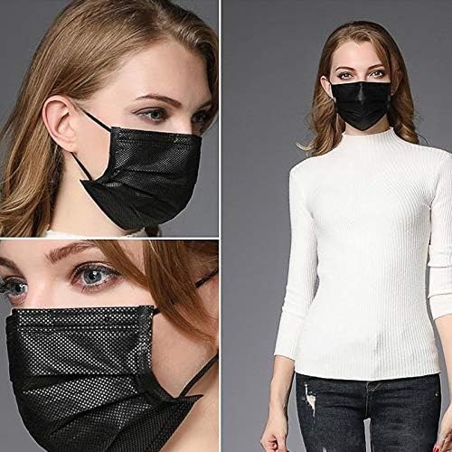 Face Mask 2000PCS Adult Black Disposable Masks 3-Layer Filter Protection