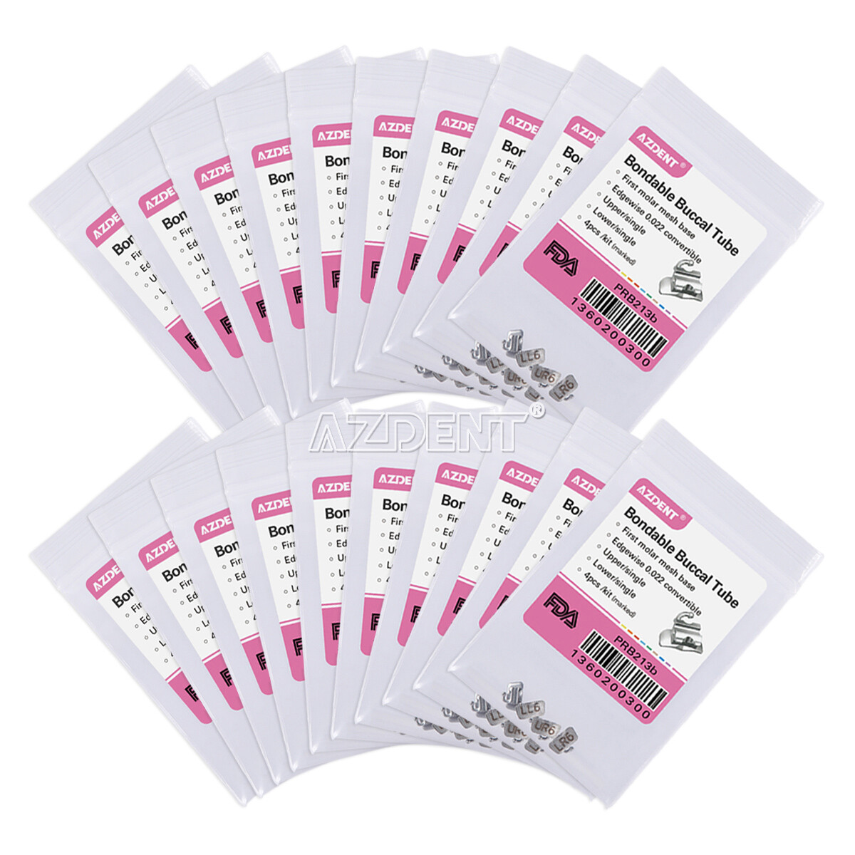 AZDENT Dental Orthodontic Bondable 1st Roth/MBT/Edgewise .022″ Buccal Tube Conv