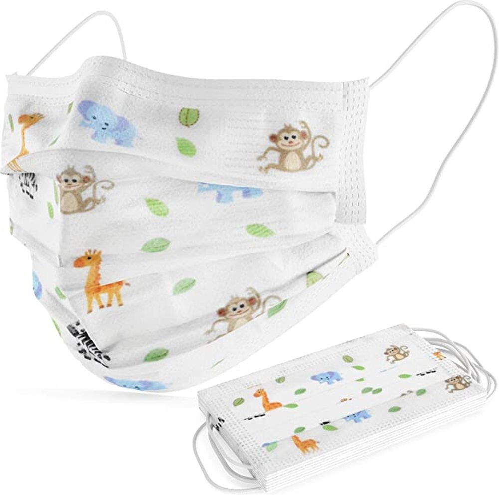 7 Pk Child Face Mask Disposable Ear Loop Non-Medical Toddler Kid **SEE NOTES**