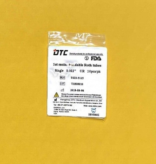 FDA 1st molar non-convertible Roth bondable buccal tube single 0.022″ 100 unit