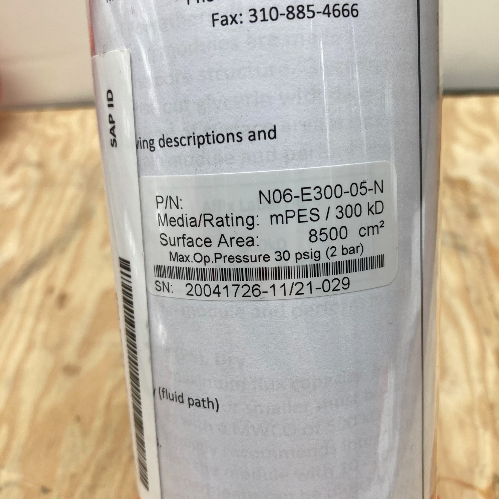 New Repligen MiniKros Hollow Fiber Filter mPES 300kD N06-E300-05-N
