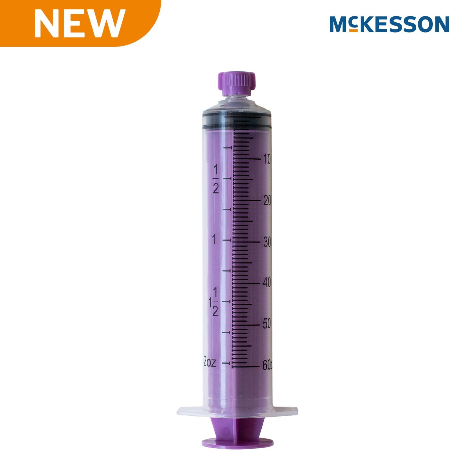 McKesson Enteral Feeding/Irrigation ENFit Tip Syringe 60cc – Count of 30