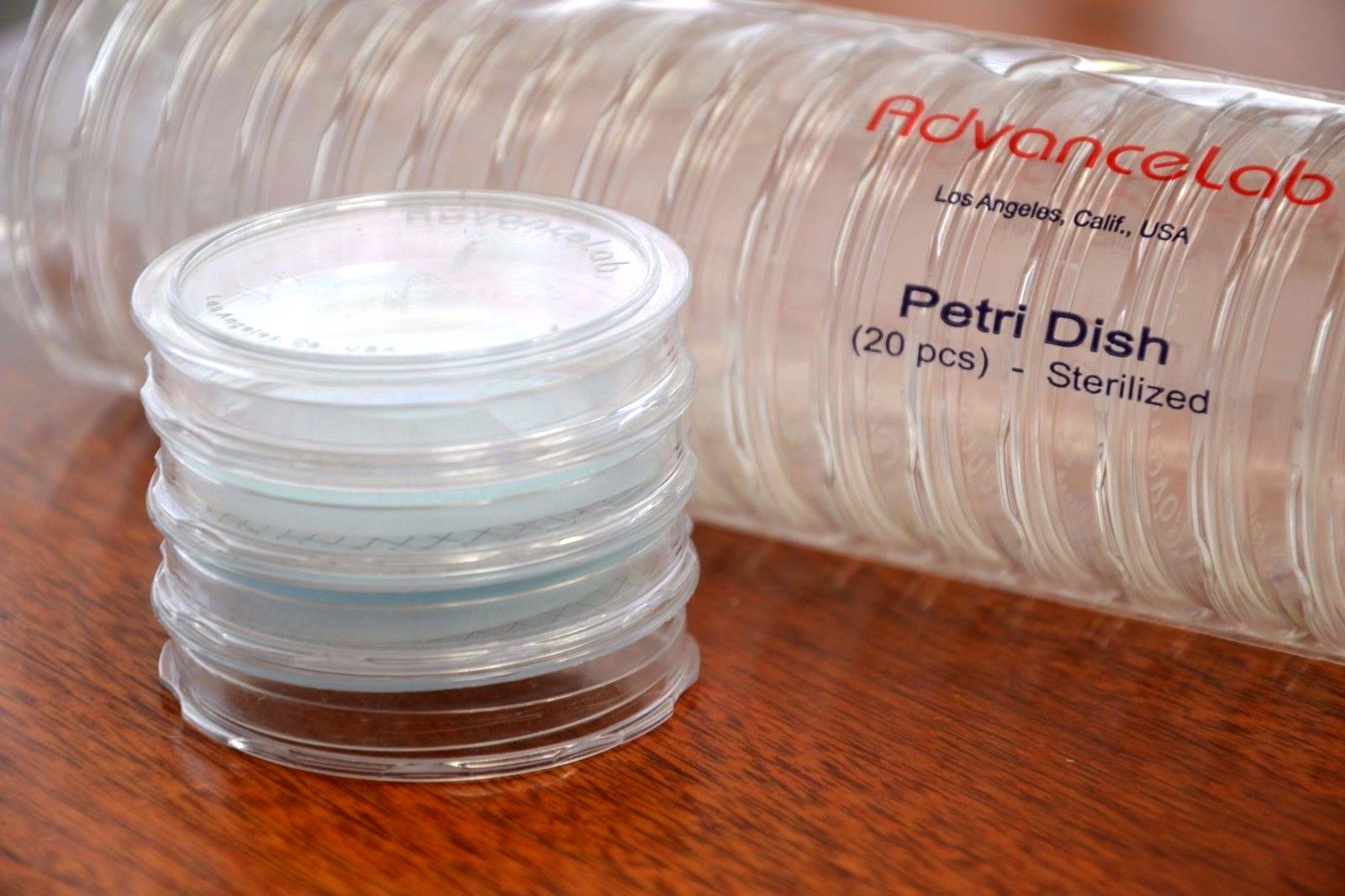 [Set of 20] Petri Dish 50x9mm Disposable Clear Bacterial Plate w/ Tight Light