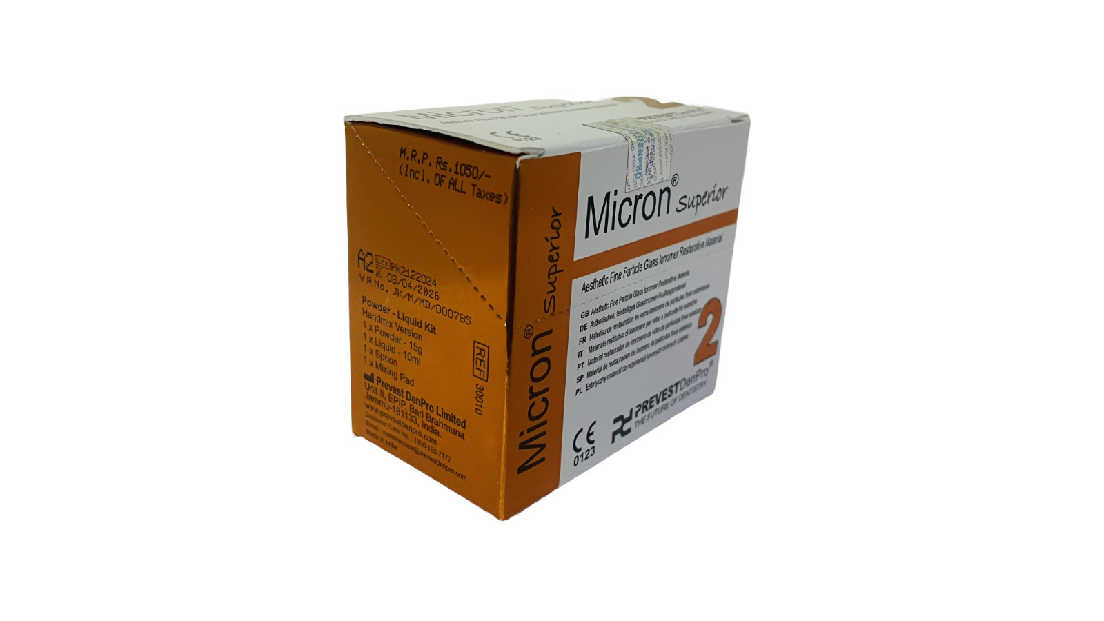 Micron Superior 2 Prevest Denpro Glass Ionomer Dental Cement Permanent Resto