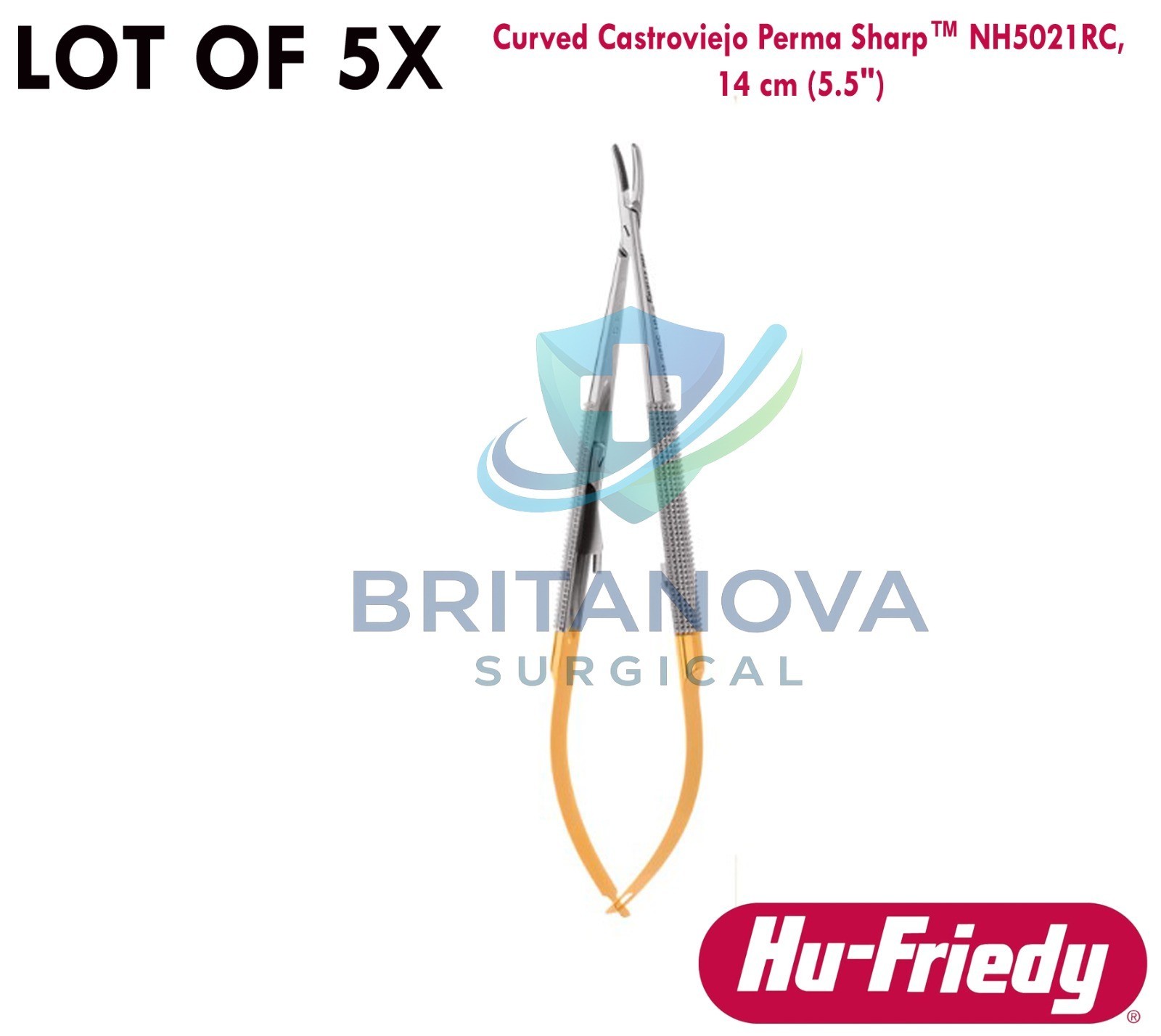 5X Hu-Friedy Curved Castroviejo Perma Sharp™ NH5021RC, 14 cm (5.5″)